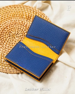 Portefeuille d'affaires classique fabriqué à la main pour hommes court sécurisé en cuir tanné végétarien élégant prix de gros - Product Image 3