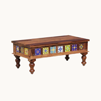 Table basse rectangulaire moderne en bois massif, robuste et écologique, pour le salon