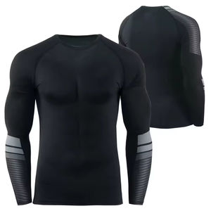 Quick Dry Mma Rashgurad Jiu Jitsu Swim Shirt Impreso Rash Guard Hombres Custom Rash Vest Manga larga Rash Guard - Product Image 1