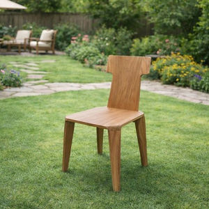Chaise de salle à manger moderne en bois de monkey pod ou de suar massif, dossier en forme de T, construction solide, design élégant, pour la maison, l'hôtel, le restaurant, le café - Product Image 3