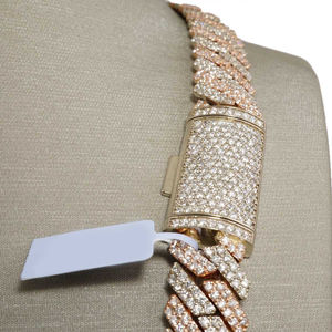 สร้อยคอประดับเพชรหรูหรา14K สีโรสโกลด์สำหรับผู้ชายได้รับการรับรองจากคิวบา - Product Image 3