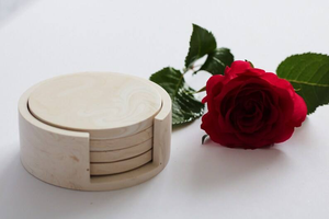 Juego de Posavasos de Piedra Natural, Mármol Blanco Puro con Incrustaciones, Decoración del Hogar, Diseño Moderno y Tradicional, Mejor Precio - Product Image 2