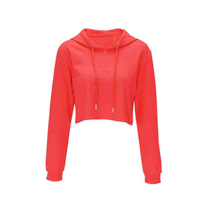 Nouveau sweat à capuche court pour femme, fabriqué en usine, respirant, imprimé, streetwear d'automne, 100% coton, coupe-vent, meilleur prix, unique - Product Image 1