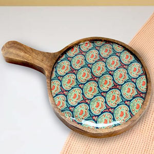 Vente chaude Plateau de service en bois naturel de haute qualité pour Dessert Pizza Snacks Thé Café-Plateau de rangement de bonne qualité Plateau à pizza - Product Image 5