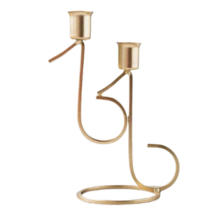 Candelabro de Metal Floral de Color dorado personalizado para decoración del hogar para hoteles, restaurantes, forma única para ocasiones festivas - Product Image 3