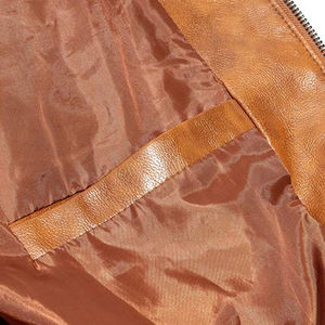 Chaqueta de Cuero Casual Retro Americana para Hombre, Color Marrón, Invierno 2025, con Cuello Alto, Cierre de Cremallera, Resistente al Viento, Corte Holgado, Estilo Ejecutivo - Product Image 6