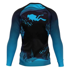 Wholesale Custom <b>Men's</b> BJJ Ash <b>Guard</b> Rashguard Long Sleeve Compression Front Logo Breathable Spandex/Polyester Premium Quality - Product Image 4
