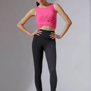 Vente directe d'usine haut court de yoga respirant sans couture pour femmes avec logo sur le devant prix bas de marque de distributeur quantité minimale de commande - Product Image 4