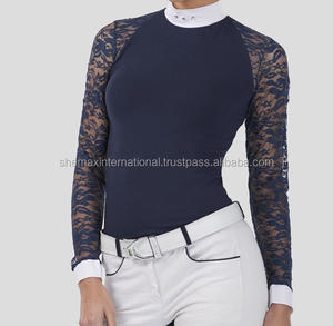 Shemax 2023 <b>Top</b> Quality Hot Selling Custom Wholesale <b>Horse</b> <b>Riding</b> Equestrian <b>Horse</b> Equipment Custom Long Sleeve Show Shirt - Product Image 6