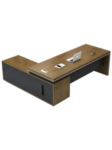 Bureau de direction en bois confortable en forme de L, écologique, extensible, poste de travail d'angle pour ordinateur, mobilier de bureau à domicile - Product Image 6