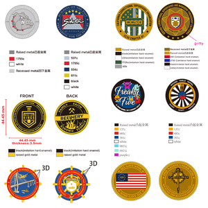 Pièce de monnaie souvenir 3D estampillée, finition <span class=keywords><strong>chrome</strong></span> brillant effet miroir, pièce de défi personnalisée en métal, or et argent - Product Image 2
