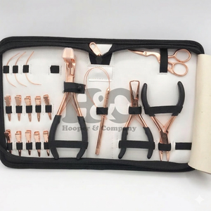 HOOPER COMPANY Professional Top Ranking Commercial Use Stainless Steel Micro Breads Hair Extension Pliers Kit Loop <b>Hook</b> <b>Tools</b> - Product Image 4