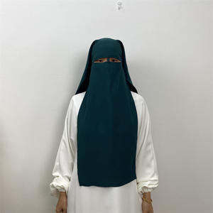 Niqab musulman de haute qualité, décontracté, grande taille, respirant, voile facial en nida à une couche, couvre-visage modeste, vêtements islamiques pour femmes pour la prière - Product Image 6