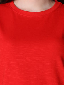 เสื้อเชิ้ตผ้าสแปนเด็กซ์คอกลม/คอกลมพิมพ์ลายสไตล์ลำลองสำหรับเด็กผู้หญิงผ้าคอตตอน95% 5% สแปนเด็กซ์ผลิตในอินเดีย - Product Image 3