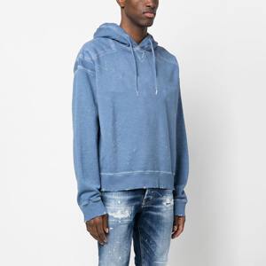 Embroidery Distressed Hoodies Acid Wash Vintage Washed <b>Men</b> <b>Fleece</b> Streetwear Distressed <b>Hoodie</b> - Product Image 3