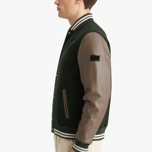 Vestes universitaires personnalisées en laine avec manches en cuir véritable, vêtements d'hiver élégants et stylés pour hommes - Product Image 4