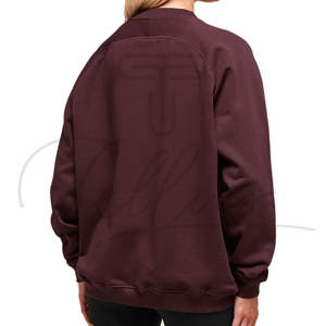 Nouveau design Automne Hiver 100% coton Logo frontal personnalisable Pull ample surdimensionné Femme Col rond Sweat-shirt - Product Image 6