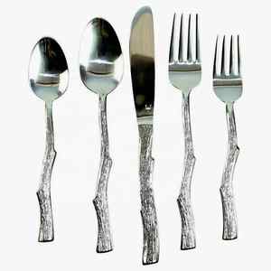 Ensemble de couverts en acier inoxydable durable résistant à la rouille Nouveau style Acier miroir pour les repas quotidiens Occasions spéciales Ensembles de couverts - Product Image 1