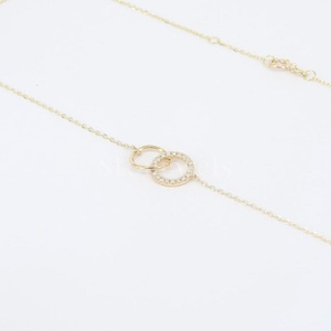 Collier de diamants à double bague en argent sterling 925 d'Inde Bijoux minimalistes contemporains pour femmes - Product Image 4