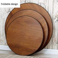 Table à manger ronde en bois 60x30cm, design stable à hauteur basse pour assise au sol, mobilier de style rustique moderne