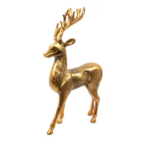 Decoration Craft Gift Casted Aluminium Animal Christmas Deer Statue Ornaments Garden Decoration Statue Sculpture