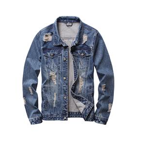 Veste de moto pour homme de style denim cowboy respirante de haute qualité Coupe ajustée Polyester/coton - Product Image 3