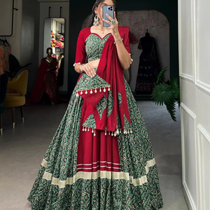 Latest Designer Pure Cotton Printed Work Lehenga Choli by Fab Zone - Product Image 1