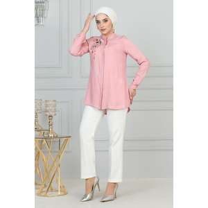 Tunique d'été décontractée en satin tissé avec un design patchwork, en viscose/polyester et détails élégants - Product Image 5