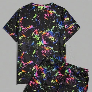 Impression complète printemps été ensemble court de plage vente chaude séchage rapide hommes été coton respirant vêtements de plage hommes ensembles courts - Product Image 3