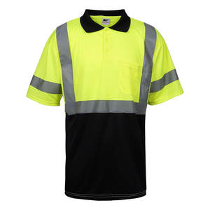 โปโลนิรภัยสำหรับงานก่อสร้างด้วยความร้อนทำจากโพลีเอสเตอร์มีแถบสะท้อนแสงสำหรับงานถนนในโกดังสินค้าเพื่อความปลอดภัยในที่ทำงาน - Product Image 3