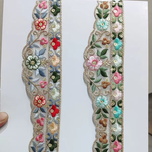 Tela de encaje bordada de diseño elegante para vestidos, ribete decorativo de encaje, proveedor de textiles de moda para prendas. - Product Image 1