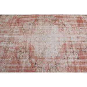 Turkish Vintage Large Rug 4.8x9 ft, <b>Red</b> White Camouflage <b>Wool</b> Rug - Product Image 5