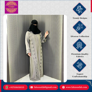 Abaya de qualité supérieure, design élégant, vêtements ethniques islamiques traditionnels, travail en tissu diamant, fait main, longueur au sol, coupe ample - Product Image 3