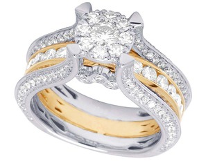 Anillo de Compromiso de Diamante Moissanite Conjunto Nupcial de Múltiples Filas Único en Plata de Ley S925 Joyería para Mujer - Product Image 1