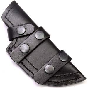 Cuchillo de cuero de grano superior hecho a mano personalizado OEM funda Color negro diseño de cintura cruzada Camping caza Compatible 6,5 pulgadas en general - Product Image 1