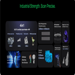 <span class=keywords><strong>Scanner</strong></span> <span class=keywords><strong>3D</strong></span> portable sans fil Creality Sermoon X1, précision de 0,02 mm, numérisation de trous profonds et d'objets volumineux - Product Image 2