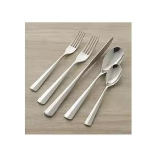 Ensemble de couverts de luxe argent 20 pièces 4 couverts motif diamant 18/10 acier inoxydable lavable au lave-vaisselle pour la maison vaisselle - Product Image 1