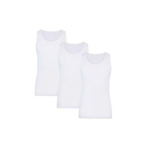 เสื้อกล้ามผู้ชายไม้ไผ่สีขาว3แพ็ค