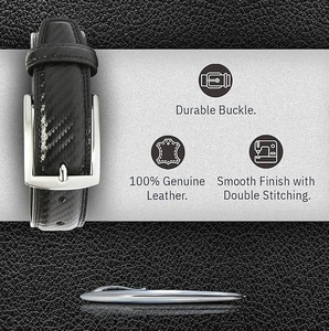 Ceintures tendance pour hommes en cuir de vachette élégantes et personnalisées en cuir avec logo personnalisé Options disponibles au prix de gros - Product Image 3