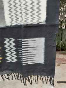 Beautiful Colorful Traditional Hand Woven Cotton Ikat <b>Scarf</b> for <b>Women</b>, Cotton Hand Woven Ikat Printed <b>Scarf</b> for <b>Women</b> <b>Neck</b> - Product Image 4