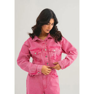 Chaqueta Vaquera Impermeable Lavada para Mujer, Diseño Moderno de Alta Calidad, Color Sólido, Servicio OEM Personalizado - Product Image 1