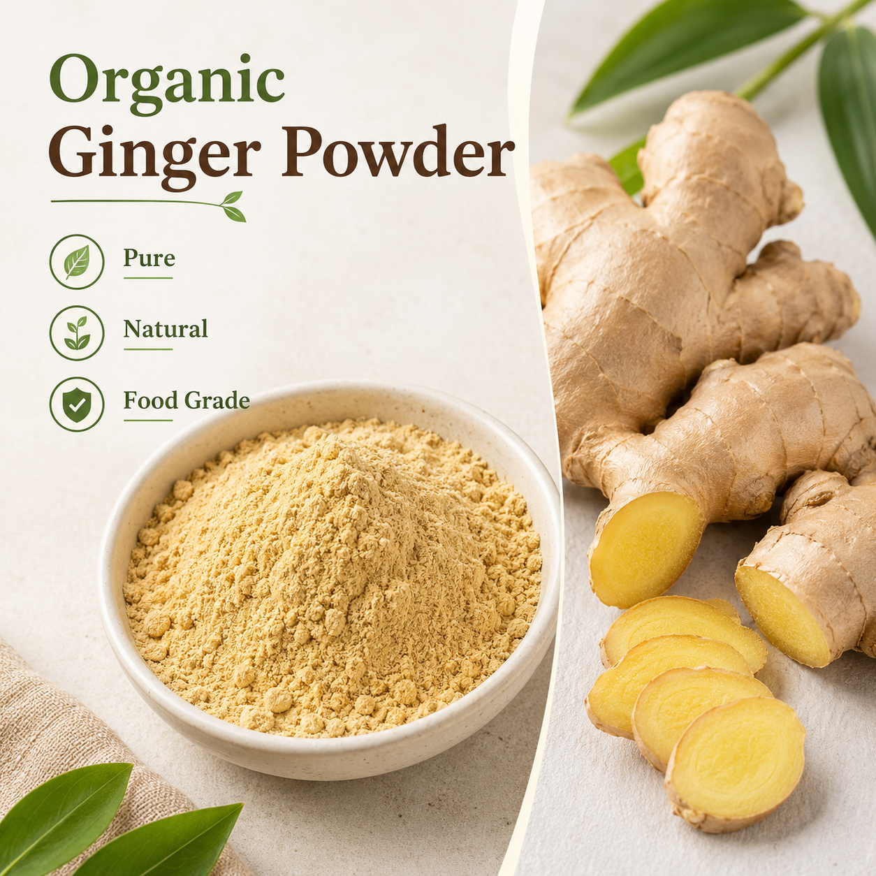 Organic Ginger Powder Food Grade Natural Ginger Root Powder Polvo De Jengibre Organico Bulk Supply