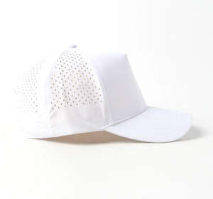 <b>Waterproof</b> Custom Rubber Patch Logo 5 Panel Golf Trucker Hat Laser Cut Unisex Breathable High Quality Hole Perforated Sports <b>Cap</b> - Product Image 6