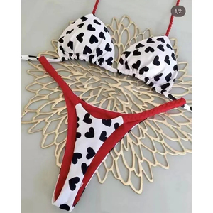 Women Halter 2 Piece <b>Bikini</b> <b>Set</b> <b>Push</b> <b>up</b> High Waist Print Quick Dry Breathable Summer Beachwear OEM Custom - Product Image 2