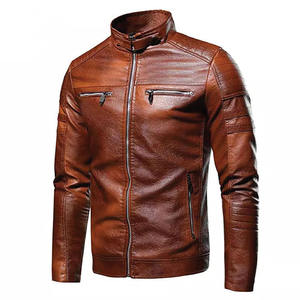 New Genuine <b>Mens</b> <b>Leather</b> <b>Jackets</b> Biker Brown Real <b>Leather</b> <b>Jacket</b> <b>Men</b> - Product Image 2