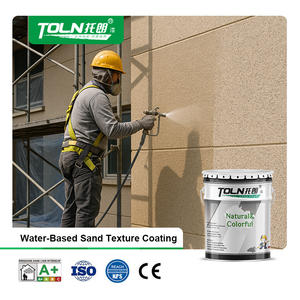 Semprotan renovasi dinding eksterior, pelapis cat tekstur pasir berbasis air tahan UV akrilik tahan cuaca - Product Image 1