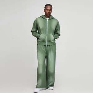 Conjunto de Dos Piezas para Hombre, Sudadera con Capucha Estampada de Primera Calidad, Pantalones Deportivos Anchos con Efecto Deslavado, Estilo Y2K - Product Image 2