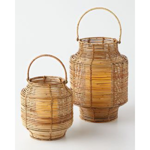 Handcrafted Natural Rattan <b>Floor</b> Lanterns Set of 3 Wicker <b>Candle</b> <b>Holders</b> for Indoor Outdoor Home Garden Decor Wholesale Supplier - Product Image 2