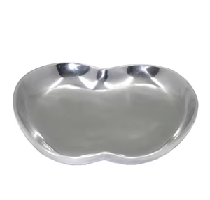 Plat de service en métal élégant de luxe de haute qualité en forme de feuille fini noir mat jetable arrivée chaude ustensiles de cuisine/vaisselle - Product Image 6