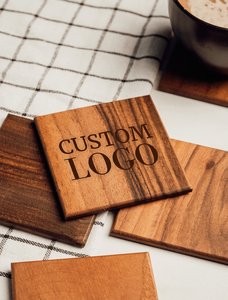 Unique design wooden coaster good quality round shape solid wooden coaster from best exporter in Vietnam - Product Image 2